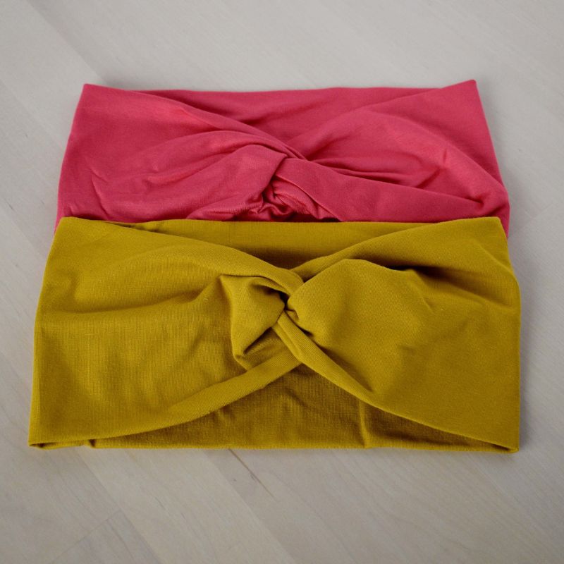 Knotted Fabric Turban Headband, Wide Headband, Elastic Head Wrap