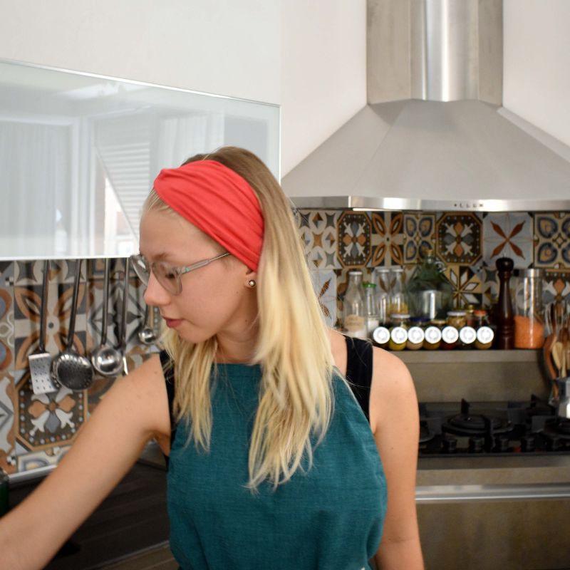 Knotted Fabric Turban Headband, Wide Headband, Elastic Head Wrap