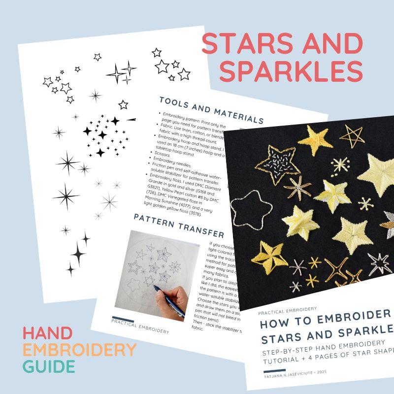 How to Embroider Stars and Sparkles - Step-by-step Hand Embroidery Tutorial