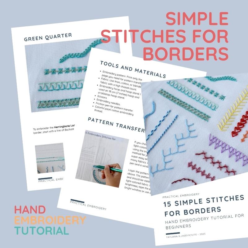 15 Simple Stitches For Borders - Sampler and Tutorial