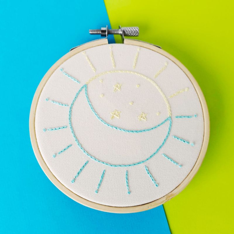 Eclipse design for hand embroidery. Pdf pattern with detailed instructions