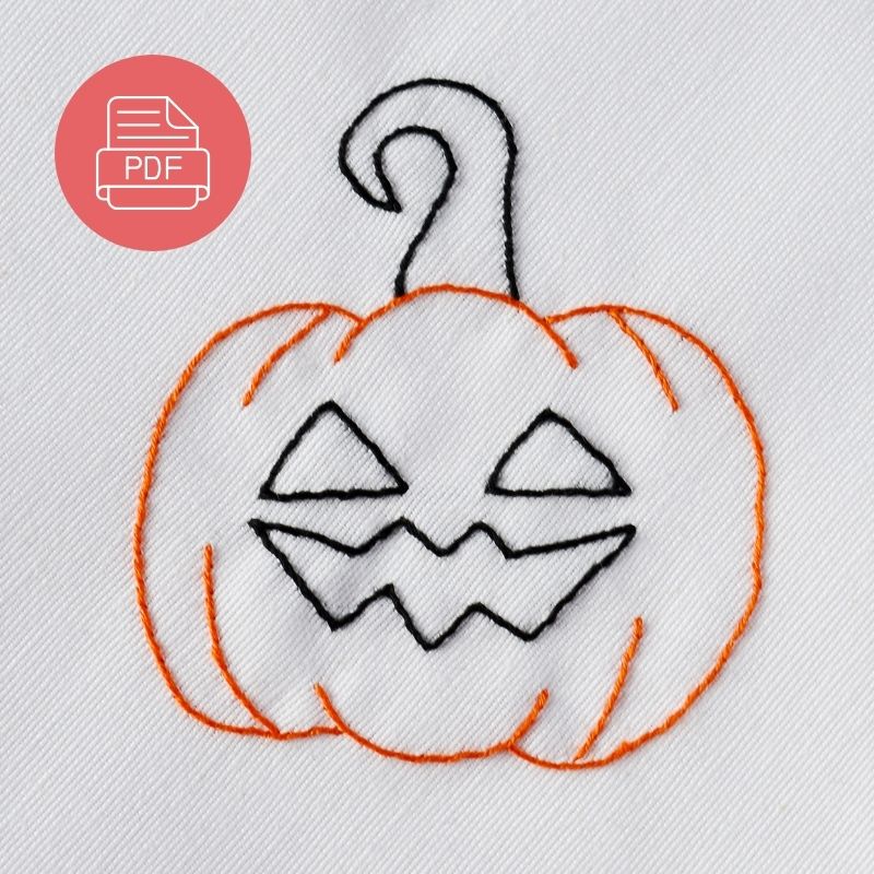 Halloween Pumpkin hand embroidery pdf pattern