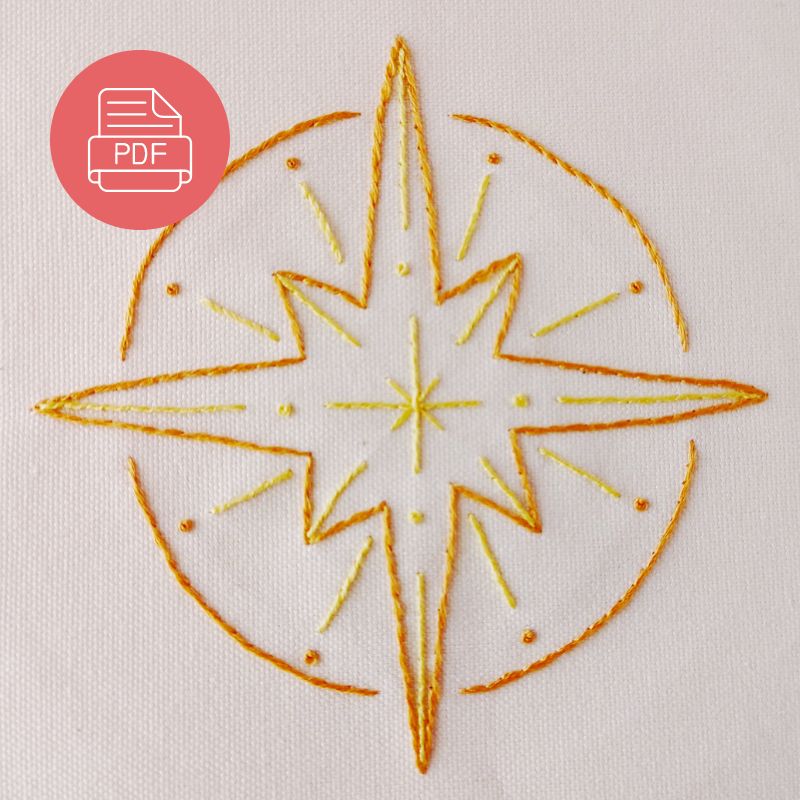 North Star PDF pattern for hand embroidery – Practical Embroidery