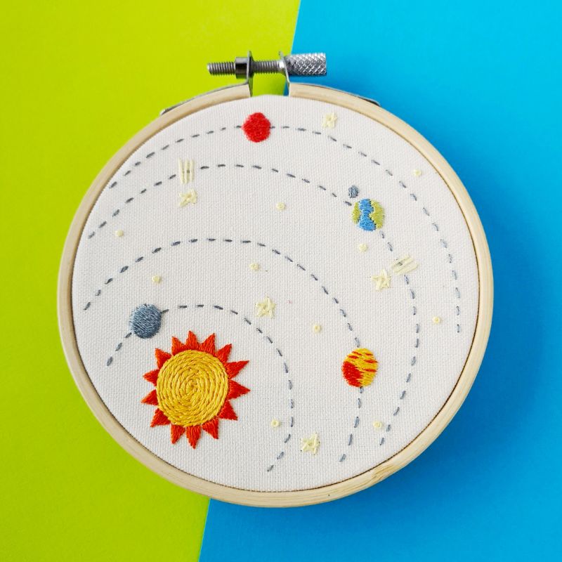 Solar System hand embroidery pdf pattern and instructions
