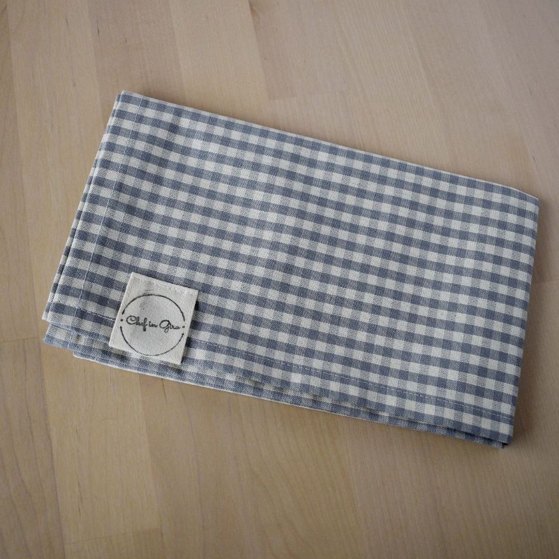 Cotton Tea Towel - Kitchen Dishcloth - Natural Checkered Dining Towel - Durable Rustic Hand Towel