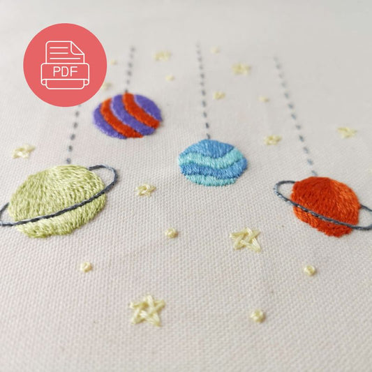 Toy Galaxy hand embroidery pdf pattern and instructions